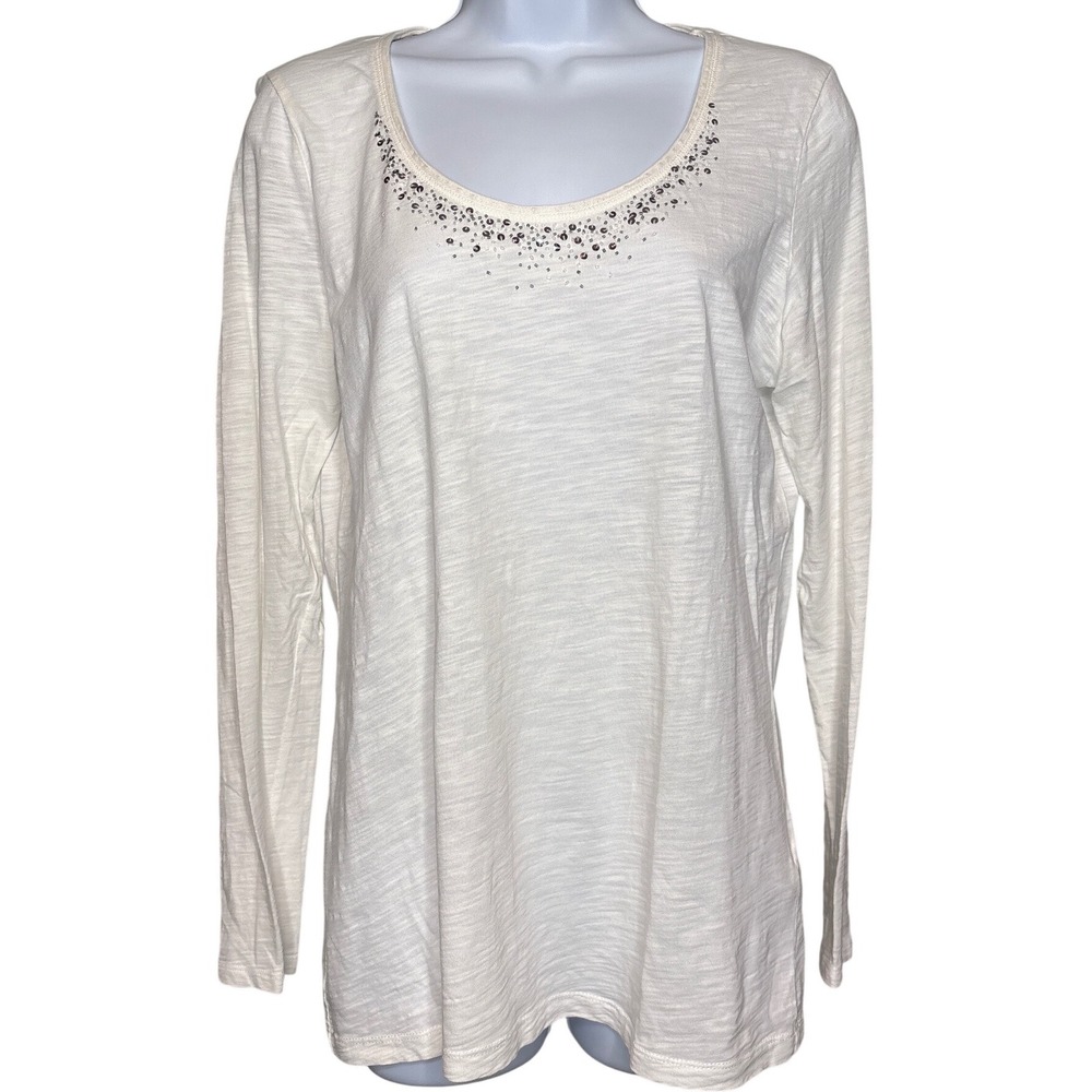 Vintage‎ Esprit Womens Y2K Long Sleeve Top Sequins Top Size XL Going Out 90's